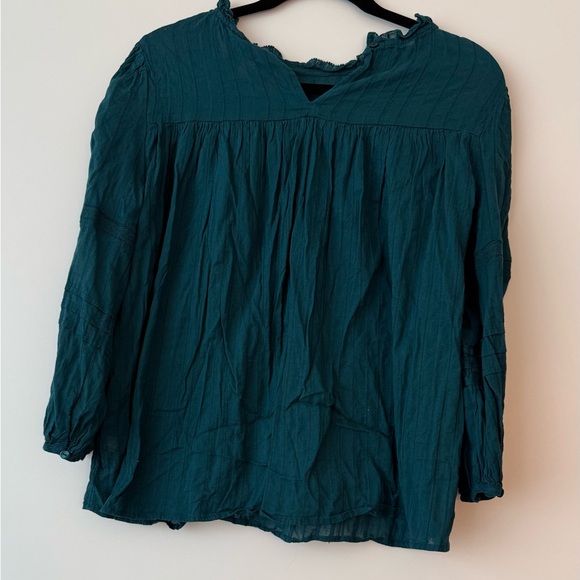Universal Thread Teal Blouse with 3/4 Sleeves - Picture 2 of 4